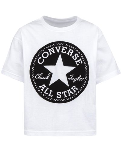 Converse T-Shirt Boxy Fit Con Stampa Logo Chuck Patch, , , Taglia - Bianco