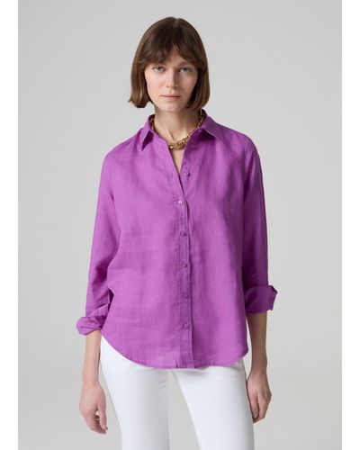 Piombo Camicia Relaxed Fit - Viola
