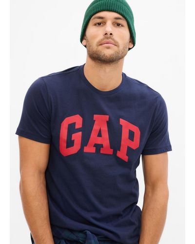 Gap , T-shirt Girocollo Con Stampa Logo, , Blu, Taglia: XS