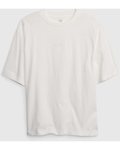Gap T-Shirt Relaxed Fit Con Ricamo Logo, Uomo, , Taglia - Bianco