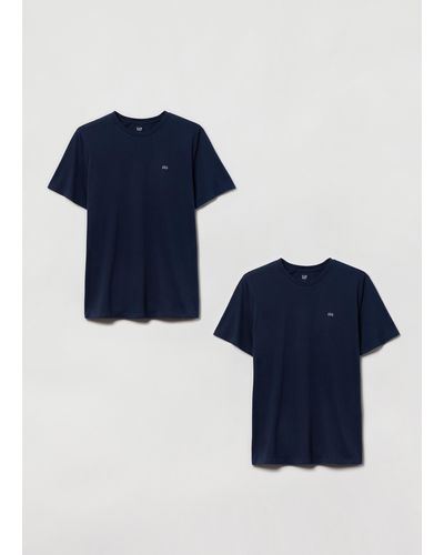 Gap Bipack T-Shirt Con Stampa Logo Micro, Uomo, , Taglia - Blu