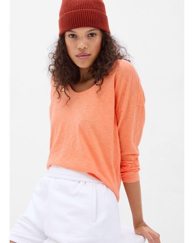 Gap T-shirt A Maniche Lunghe In Cotone Slub - Arancione