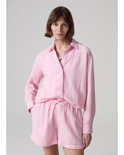 Piombo Camicia Relaxed Fit - Rosa