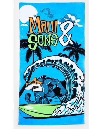 Maui Telo Mare Con Stampa Squalo Surfista, Uomo, , Taglia - Blu