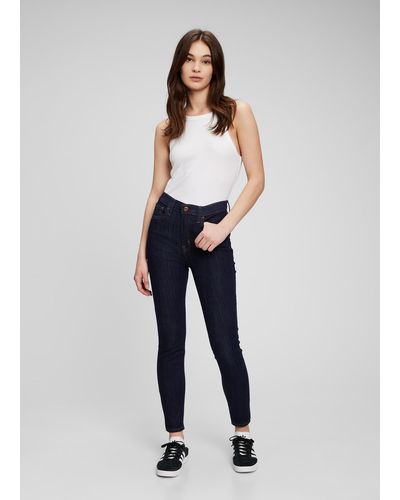 Gap Jeans skinny fit a vita alta - Blu
