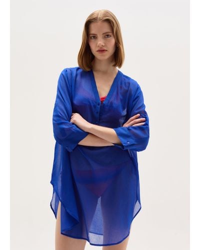 OVS Ovs , Camicia Lunga Copri Costume - Blu