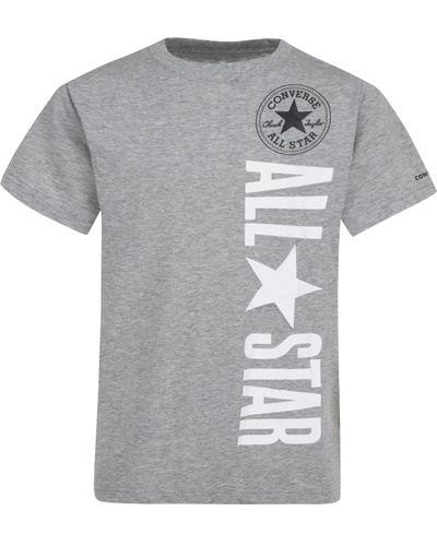 Converse T-Shirt Con Stampa Logo Verticale, , , Taglia - Grigio