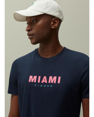 Piombo T-Shirt Con Stampa Miami, Uomo, , Taglia - Blu