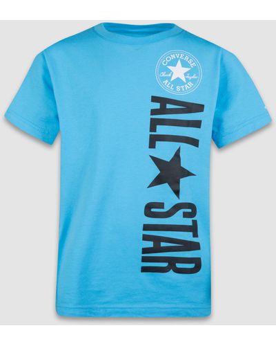 Converse T-Shirt Con Stampa Logo Verticale, , , Taglia - Blu