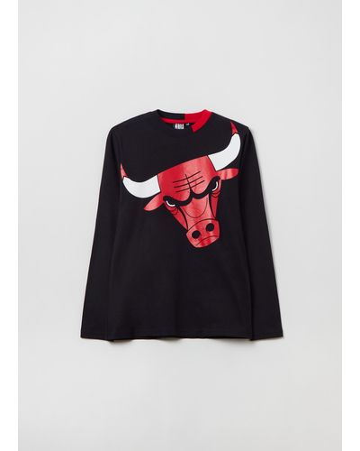 Nba , T-shirt Maniche Lunghe Chicago Bulls, unisex, Nero, Taglia: 10-11