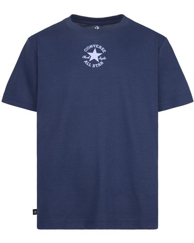 Converse T-Shirt Girocollo Con Stampa Logo Chuck Patch, , , Taglia - Blu