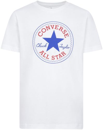 Converse T-Shirt Girocollo Con Stampa Logo Chuck Patch, , , Taglia - Bianco