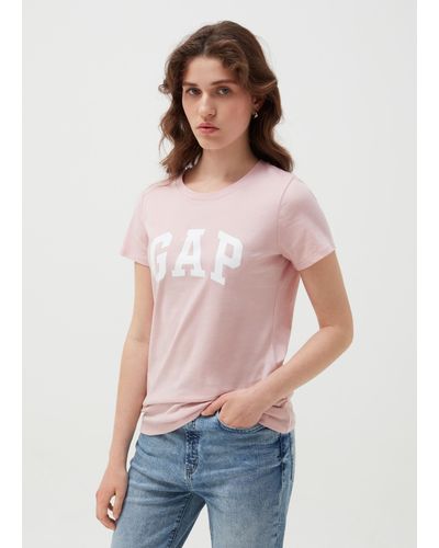 Gap , T-shirt In Cotone Con Stampa Logo, , Rosa, Taglia: XS