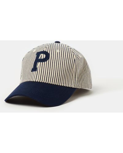 Piombo Berretto Da Baseball A Righe Con Patch Logo, Uomo, , Taglia - Blu
