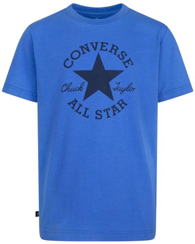 Converse T-Shirt Girocollo Stampa Logo Chuck Patch, , , Taglia - Blu
