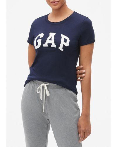 Gap T-shirt girocollo con logo - Blu