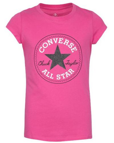 Converse T-Shirt Con Logo Chuck Glitter, , , Taglia - Rosa