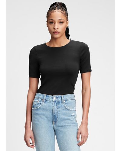 Gap T-shirt girocollo in cotone e modal stretch - Nero