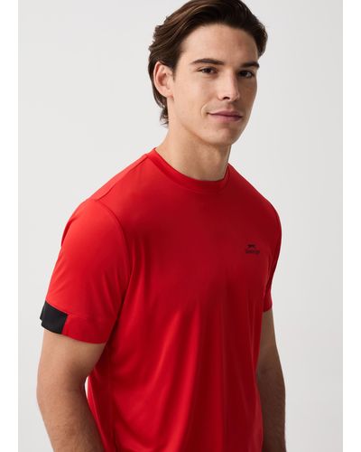 Slazenger 1881 T-Shirt Tennis Quick Dry Con Stampa , Uomo, , Taglia - Rosso