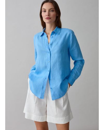 Piombo Camicia Relaxed Fit - Blu