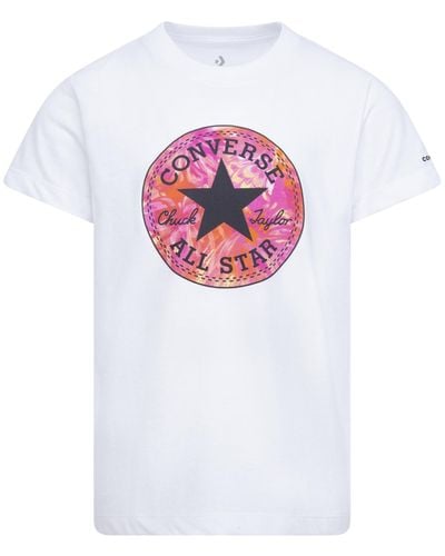 Converse T-Shirt Con Stampa Grafica Logo Chuck Patch, , , Taglia - Bianco
