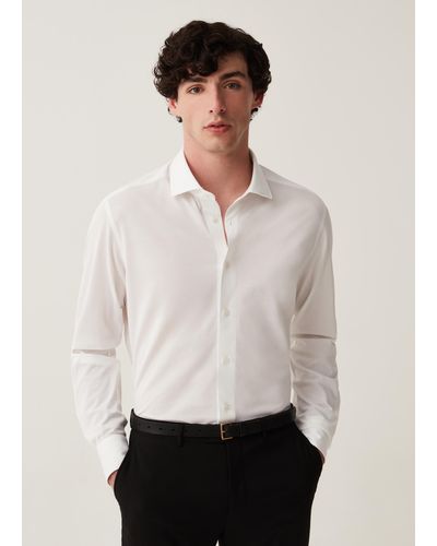 OVS Ovs , Travel Shirt Slim Fit - Bianco