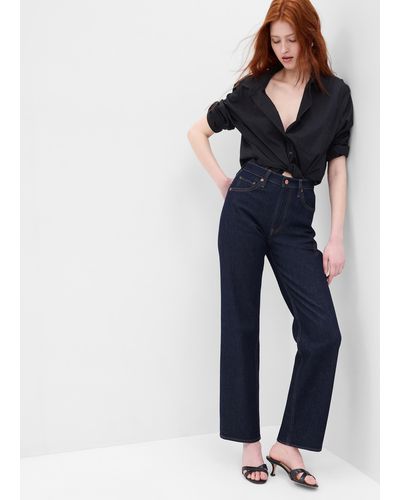 Gap Jeans Loose Fit A Vita Alta, Donna, , Taglia - Blu