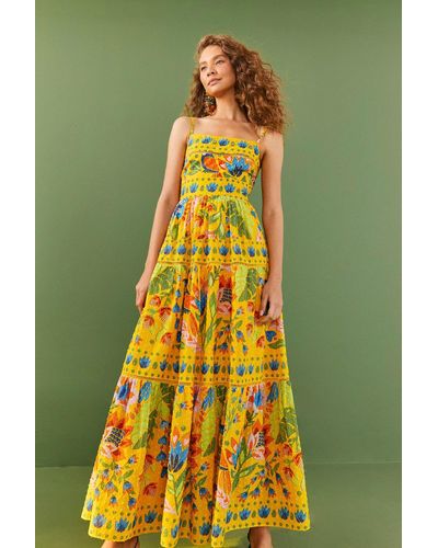FARM Rio Summer Garden Sleeveless Maxi Dress - Yellow