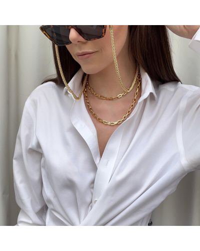 Talis Chains Paris Gold Sunglasses Chain - White