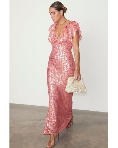 Never Fully Dressed Jacquard Tilda Dress - Pink