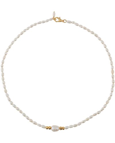 Talis Chains Mykonos Pearl Necklace - Metallic