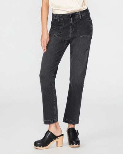PAIGE Mayslie Straight Jeans Ankle - Blue