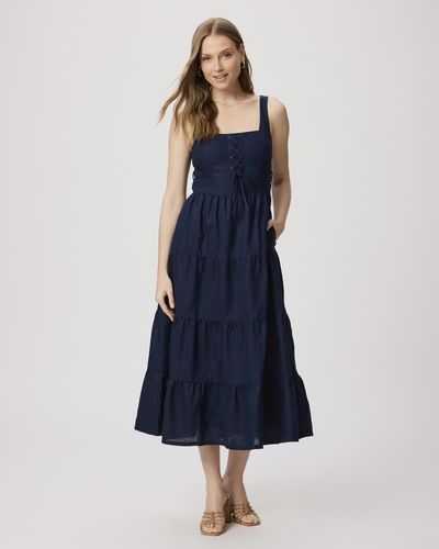 PAIGE Ophella Dress -navy | Size 14 - Blue