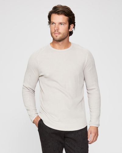 PAIGE Weathered Stone Hughes Long Sleeved Tee - White