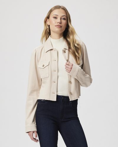 PAIGE Cropped Pacey Denim Jacket - Natural