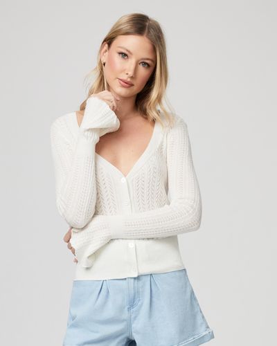 PAIGE Alvida Cardigan Sweater - White