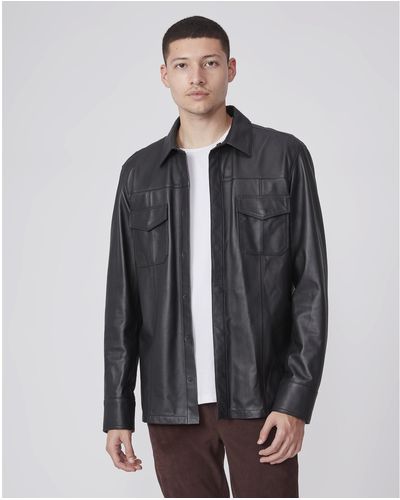 PAIGE Icon Capsule // Darrin Leather Overshirt - Black