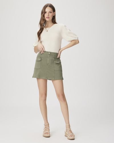 PAIGE Jessie Cargo Skirt Jeans - Natural