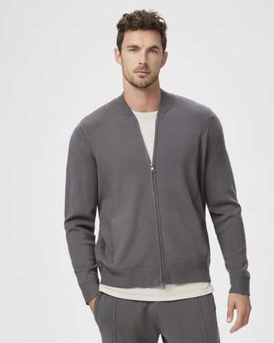 PAIGE Lowrie Sweater Track Jacket - Gray
