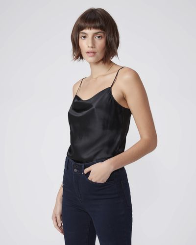 PAIGE Giovanna 100% Silk Bodysuit - Black