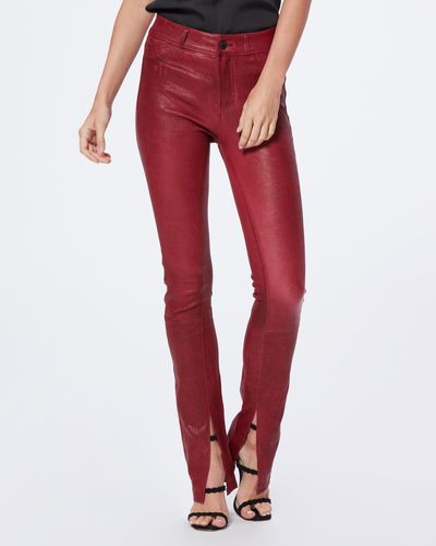 PAIGE Constance Leather Skinny Jeans - Red
