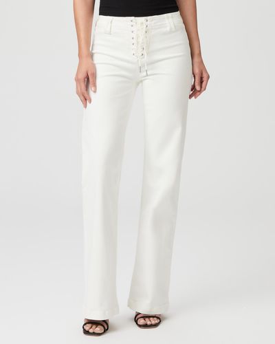 PAIGE Leenah Lace Up Jeans - White