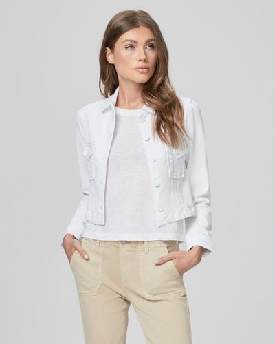 PAIGE Cropped Pacey Denim Jacket - White
