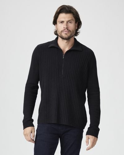 PAIGE O'brian Half Zip Up Sweater - Black