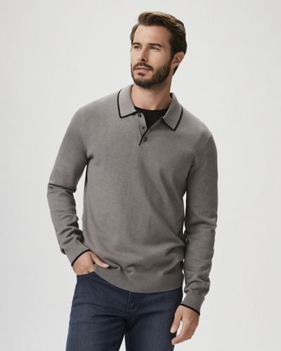 PAIGE Dobson Sweater Polo - Gray