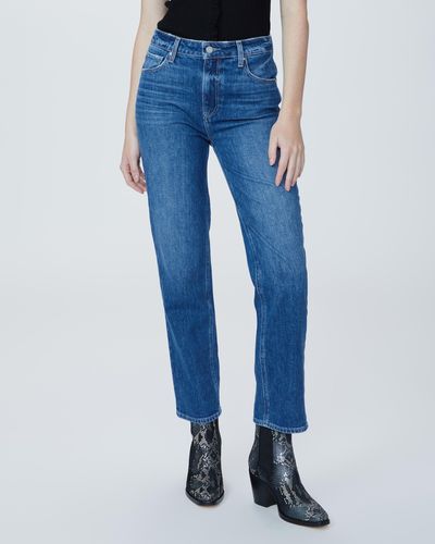 PAIGE Sarah Cropped High-rise Straight-leg Jeans - Blue