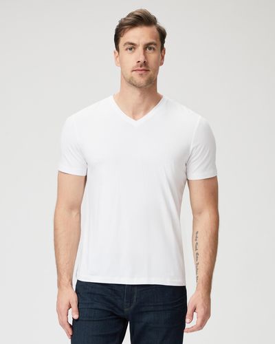 PAIGE Grayson V Neck Tee Shirt - White