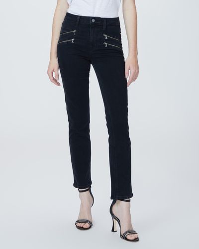 PAIGE High Rise Edgemont Straight Jeans - Black