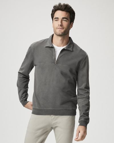 PAIGE Davion Quarter Zip Pullover - Gray