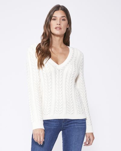 PAIGE Dorthea V Neck Sweater - White